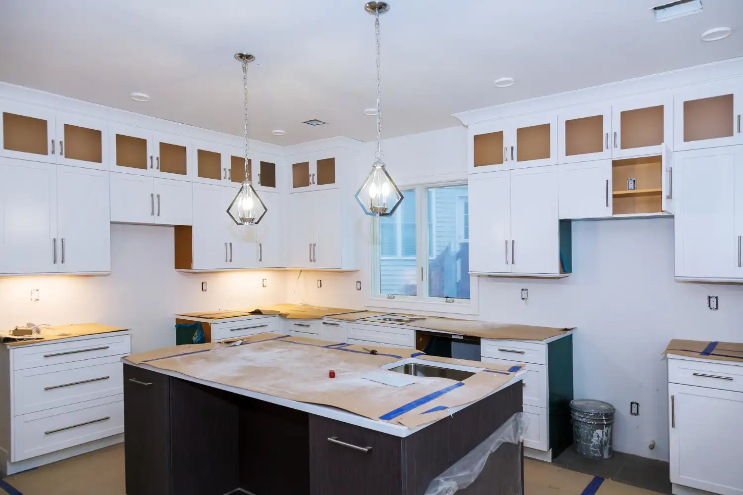 Bright and open kitchen design after renovation in South Riding VA residence