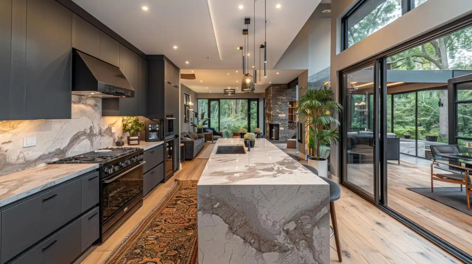 Comparison concept showing kitchen flooring versus cabinet installation decision