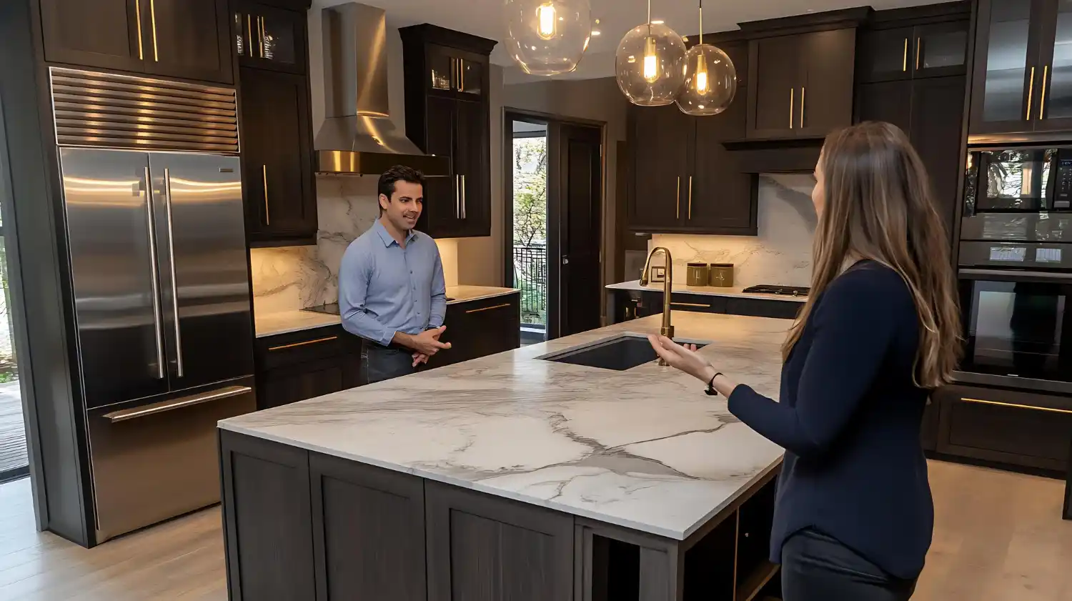 Kitchen remodeling planning with design layout and materials
