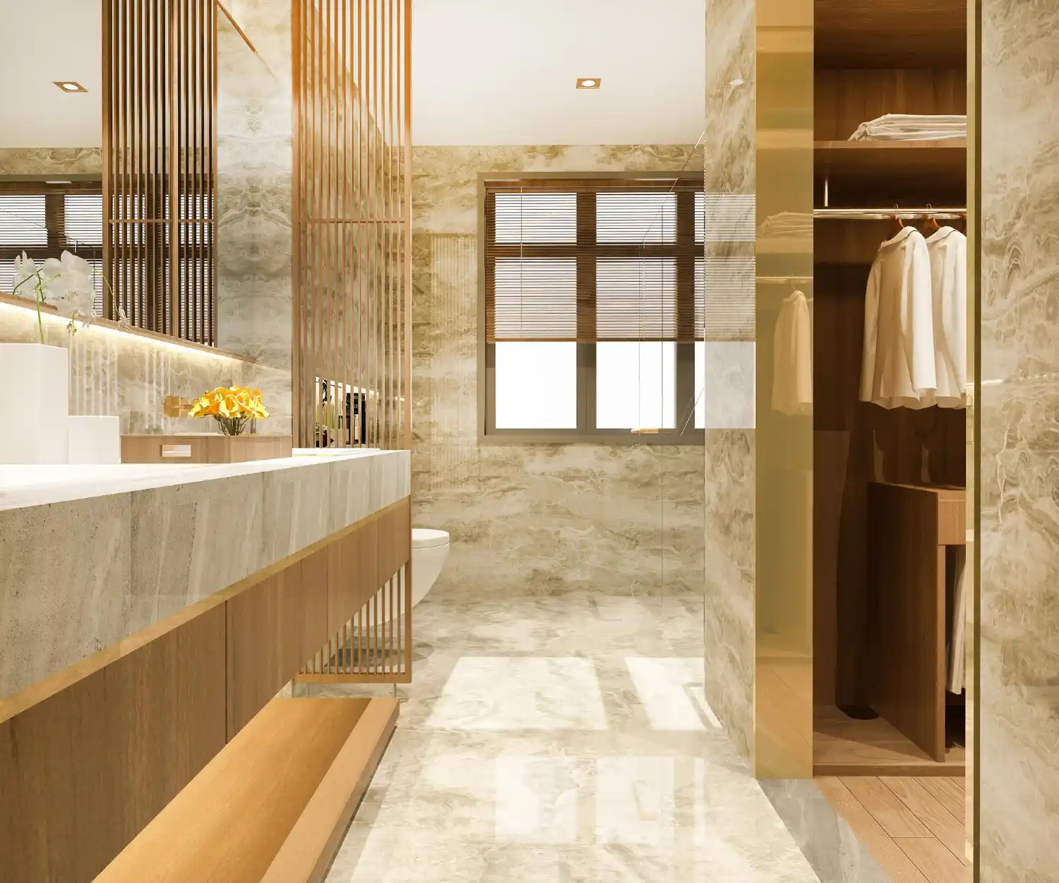 Premium bathroom tiles, vanity, countertop, and fixtures for remodeling